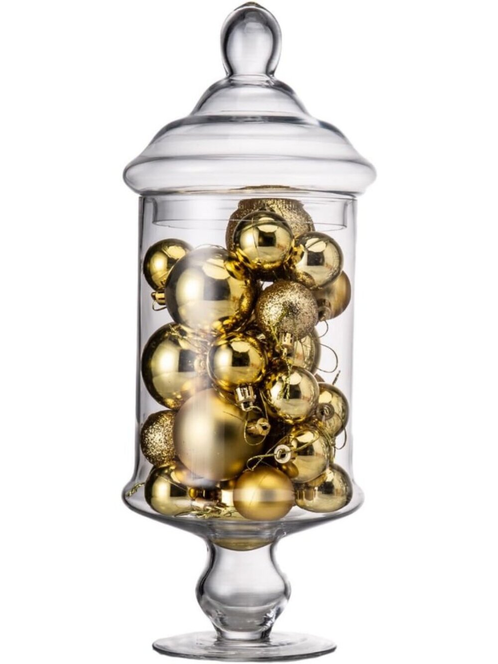 Clear Glass Apothecary Jar with Lid, 15" H x 6.5" D, Perfect for Candy Buffet